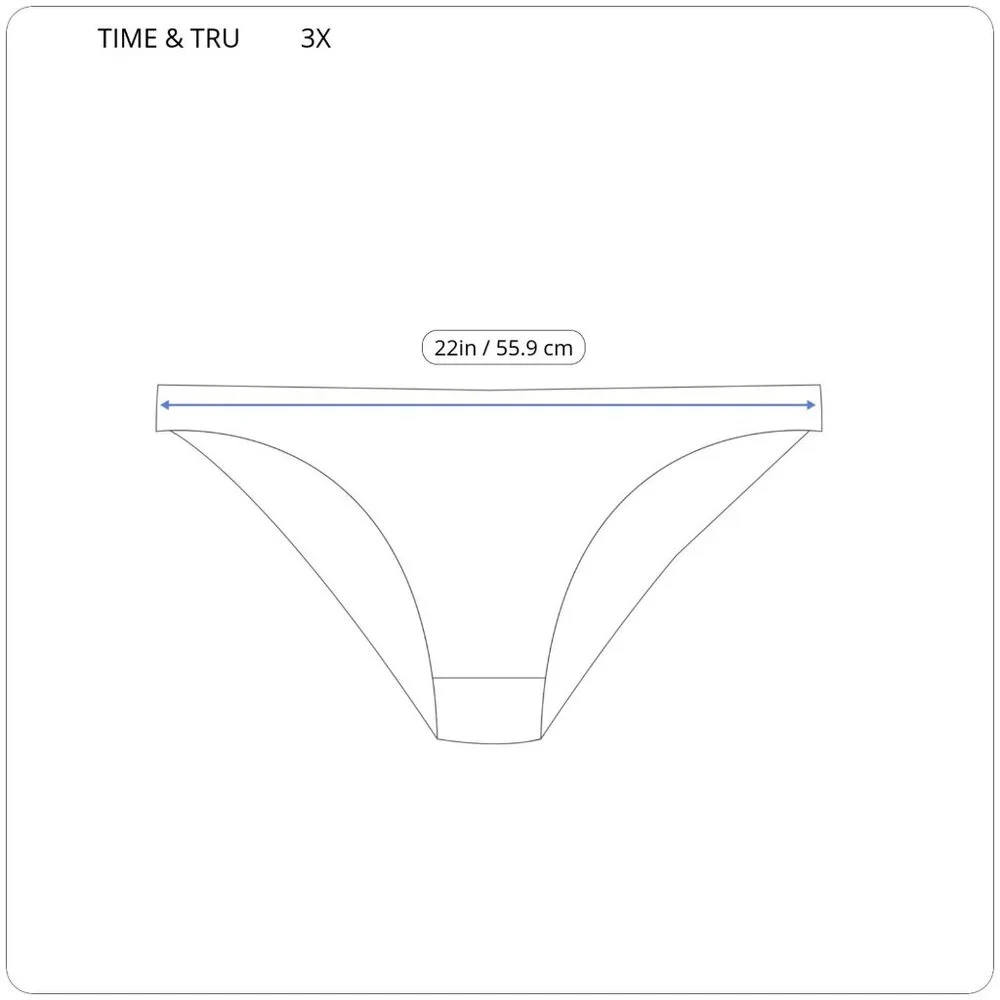 Time and Tru Women 3X Blue Bikini Bottom Eyelet Plus Size Lined Swimwear BLU158E